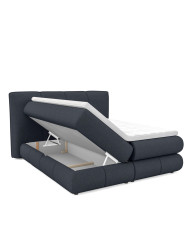 Łóżko kontynentalne Alberto 180x200 cm, boxspring, tapicerowane, materace, pojemniki, Wersal