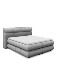 Łóżko kontynentalne Carmelo 140x200 cm, boxspring, tapicerowane, materace, pojemniki, Wersal
