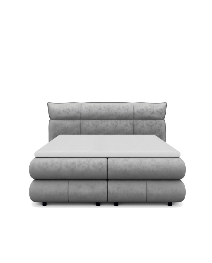 Łóżko kontynentalne Carmelo 180x200 cm, boxspring, tapicerowane, materace, pojemniki, Wersal