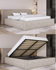 Łóżka tapicerowane DOHA 140x200 cm, stelaż, pojemnik, Wersal