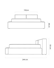 Łóżka tapicerowane DOHA 140x200 cm, stelaż, pojemnik, Wersal
