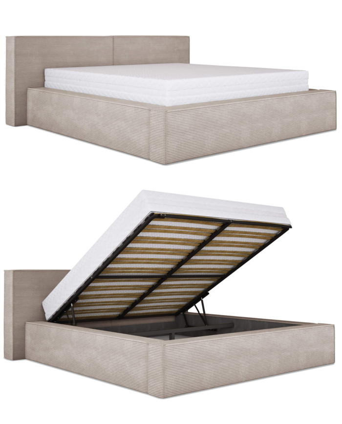 Łóżka tapicerowane DOHA 180x200 cm, stelaż, pojemnik, Wersal