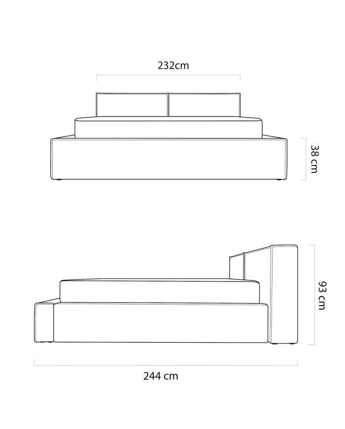 Łóżka tapicerowane DOHA 180x200 cm, stelaż, pojemnik, Wersal
