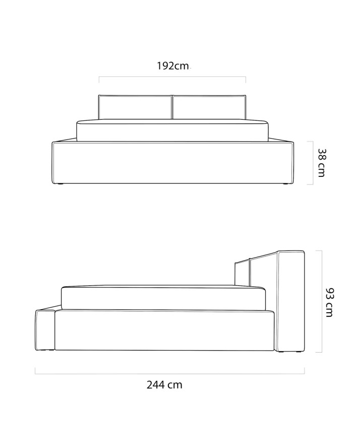 Łóżka tapicerowane DOHA SR 140x200 cm, Wersal