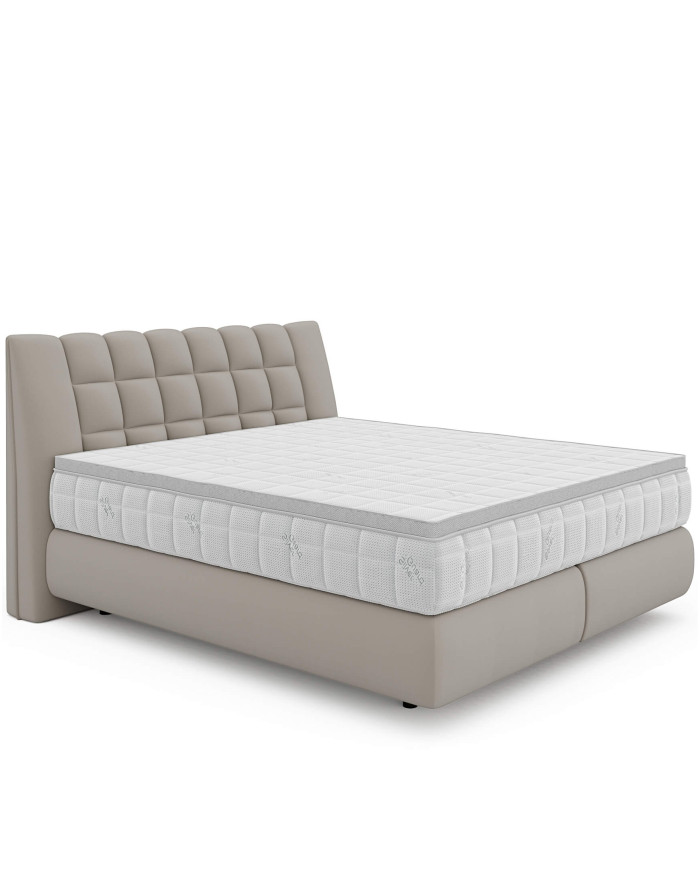 Łóżko kontynentalne Diuna 160x200, materac zintegrowany z topperem, Wersal