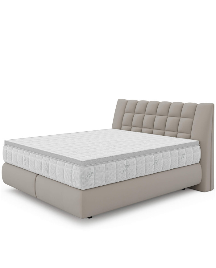 Łóżko kontynentalne Diuna 160x200, materac zintegrowany z topperem, Wersal