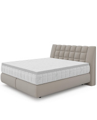 Łóżko kontynentalne Diuna 160x200, materac zintegrowany z topperem, Wersal