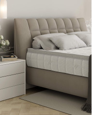 Łóżko kontynentalne Diuna 160x200, materac zintegrowany z topperem, Wersal