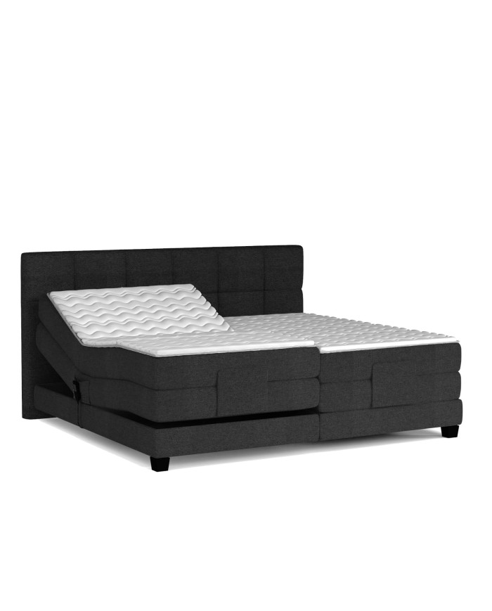 Łóżko kontynentalne Eagle 160x200 cm, boxspring, elektrycznie regulowane, tapicerowane, materace, Wersal