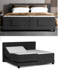 Łóżko kontynentalne Eagle 160x200 cm, boxspring, elektrycznie regulowane, tapicerowane, materace, Wersal