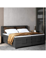 Łóżko kontynentalne Eagle 160x200 cm, boxspring, elektrycznie regulowane, tapicerowane, materace, Wersal