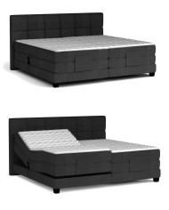 Łóżko kontynentalne Eagle 160x200 cm, boxspring, elektrycznie regulowane, tapicerowane, materace, Wersal