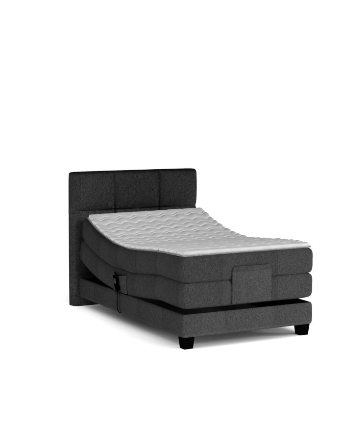 Łóżko kontynentalne Eagle 100x200 cm, boxspring, elektrycznie regulowane, tapicerowane, materac, Wersal