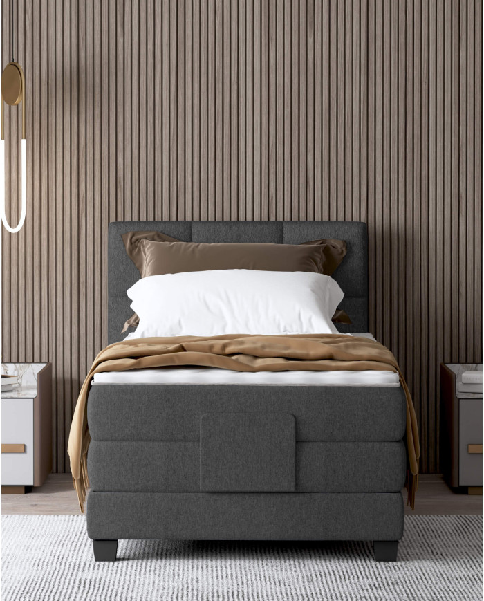 Łóżko kontynentalne Eagle 100x200 cm, boxspring, elektrycznie regulowane, tapicerowane, materac, Wersal
