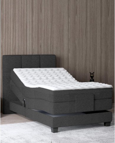 Łóżko kontynentalne Eagle 100x200 cm, boxspring, elektrycznie regulowane, tapicerowane, materac, Wersal