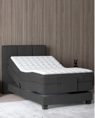 Łóżko kontynentalne Eagle 100x200 cm, boxspring, elektrycznie regulowane, tapicerowane, materac, Wersal