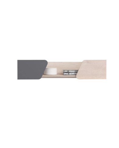 Półka wisząca Delta DL13, panel z dwoma półkami, Dąb/ Antracyt, MEBLAR