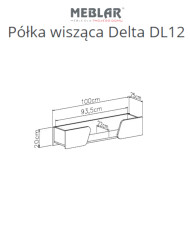 Półka wisząca Delta DL13, panel z dwoma półkami, Dąb/ Antracyt, MEBLAR