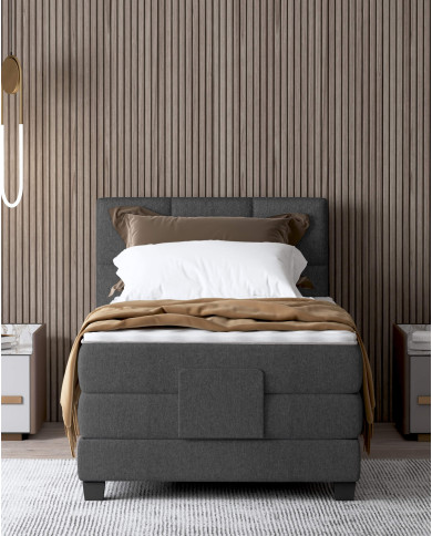 Łóżko kontynentalne Eagle 120x200 cm, boxspring, elektrycznie regulowane, tapicerowane, materac, Wersal
