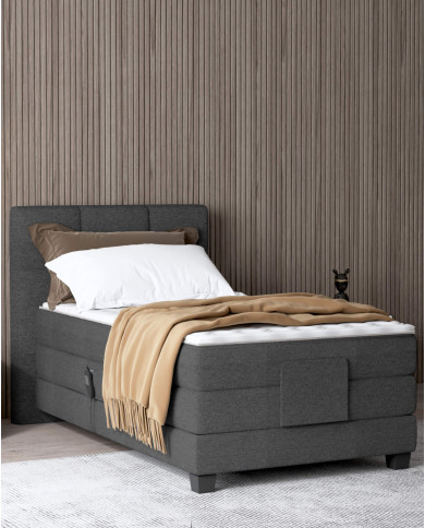 Łóżko kontynentalne Eagle 120x200 cm, boxspring, elektrycznie regulowane, tapicerowane, materac, Wersal