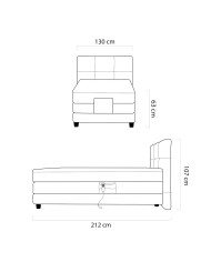 Łóżko kontynentalne Eagle 120x200 cm, boxspring, elektrycznie regulowane, tapicerowane, materac, Wersal