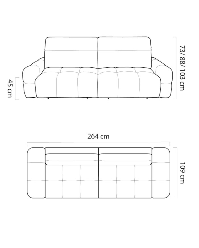Bigsofa Mateo, elektrycznie wysuwane siedzisko, regulowane zagłówki, Wersal