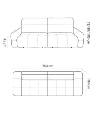 Bigsofa Mateo, elektrycznie wysuwane siedzisko, regulowane zagłówki, Wersal
