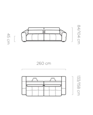 Sofa Lagos 2E, elektrycznie wysuwane siedzisko, regulowane manualnie oparcia, Wersal