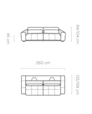 Sofa Lagos 2E, elektrycznie wysuwane siedzisko, regulowane manualnie oparcia, Wersal