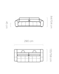 Sofa Lagos 3E, elektrycznie wysuwane siedzisko, regulowane manualnie oparcia, Wersal
