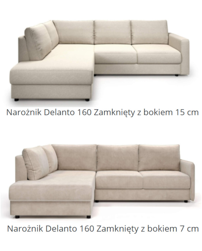 Narożnik Delanto 140 Zamknięty, włoska funkcja spania, pojemnik, COMFORTEO