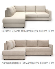 Narożnik Delanto 140 Zamknięty, włoska funkcja spania, pojemnik, COMFORTEO