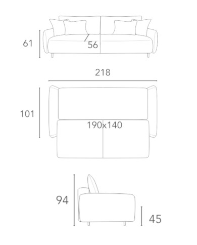 Sofa Fabiola, funkcja spania, pojemnik, COMFORTEO