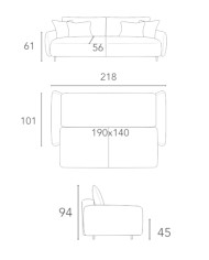 Sofa Fabiola, funkcja spania, pojemnik, COMFORTEO