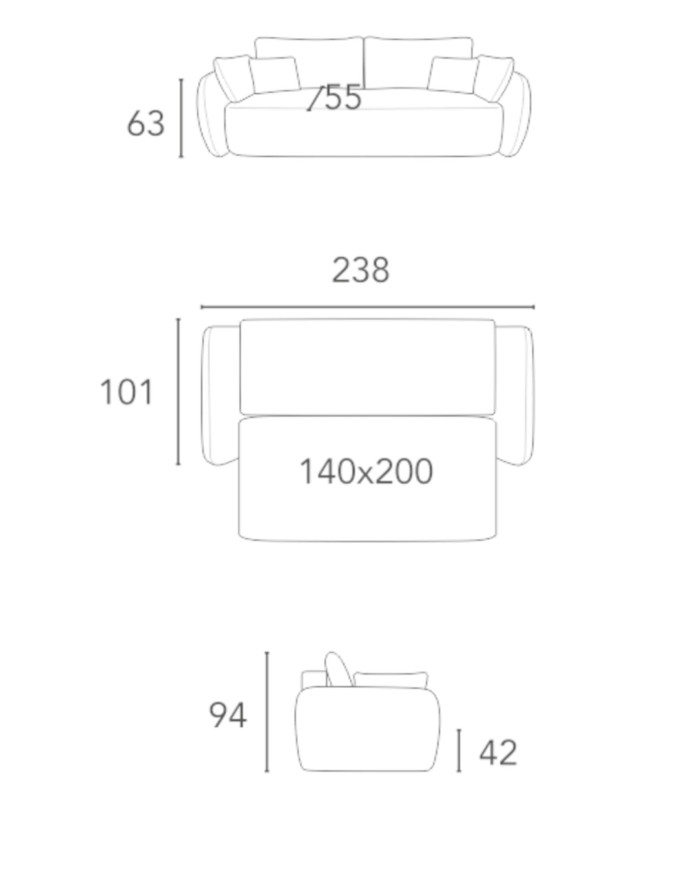 Sofa Moretti, funkcja spania, pojemnik, COMFORTEO