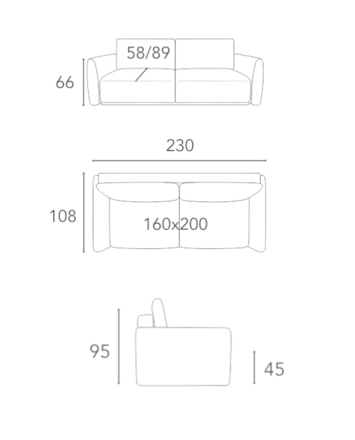 Sofa Navone, funkcja spania, pojemnik, COMFORTEO