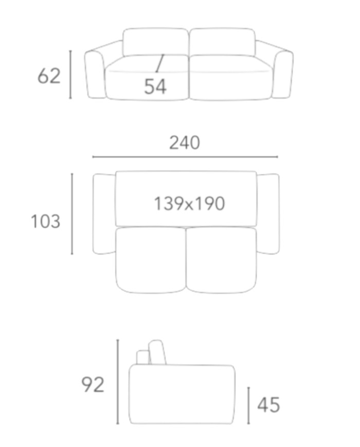 Sofa Piemonte, funkcja spania, pojemnik, COMFORTEO