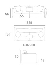 Bigsofa Pulia, funkcja spania, pojemnik, COMFORTEO