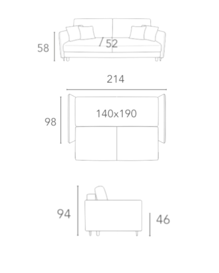 Sofa Vigo, funkcja spania, pojemnik, COMFORTEO