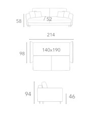 Sofa Vigo, funkcja spania, pojemnik, COMFORTEO