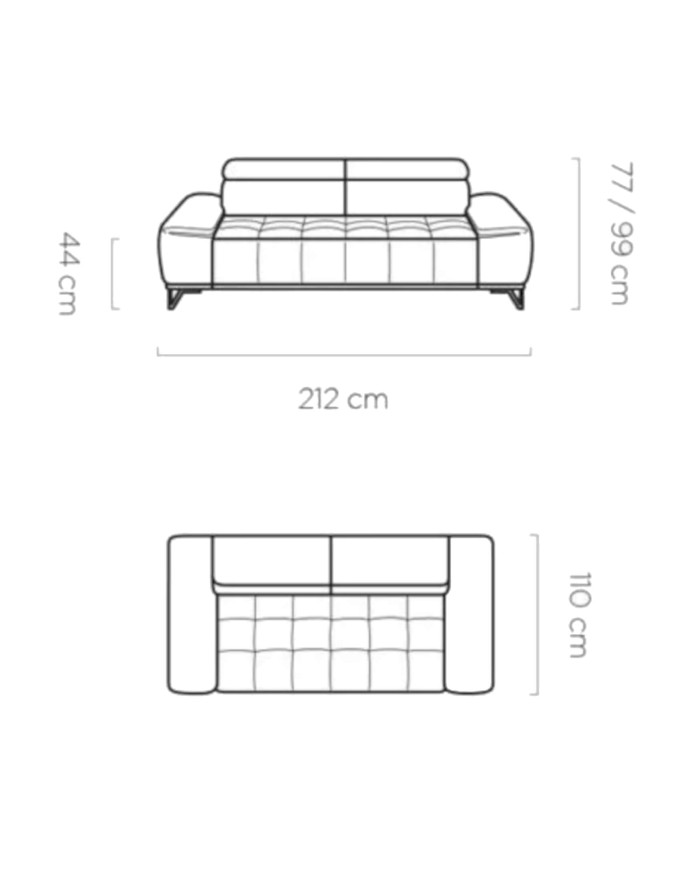 Sofa Palladio 2, regulowane zagłówki, Wersal