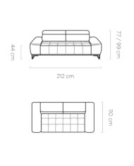 Sofa Palladio 2, regulowane zagłówki, Wersal