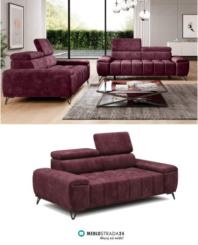 Sofa Palladio 2, regulowane zagłówki, Wersal