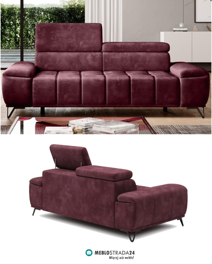 Sofa Palladio 3, regulowane zagłówki, Wersal