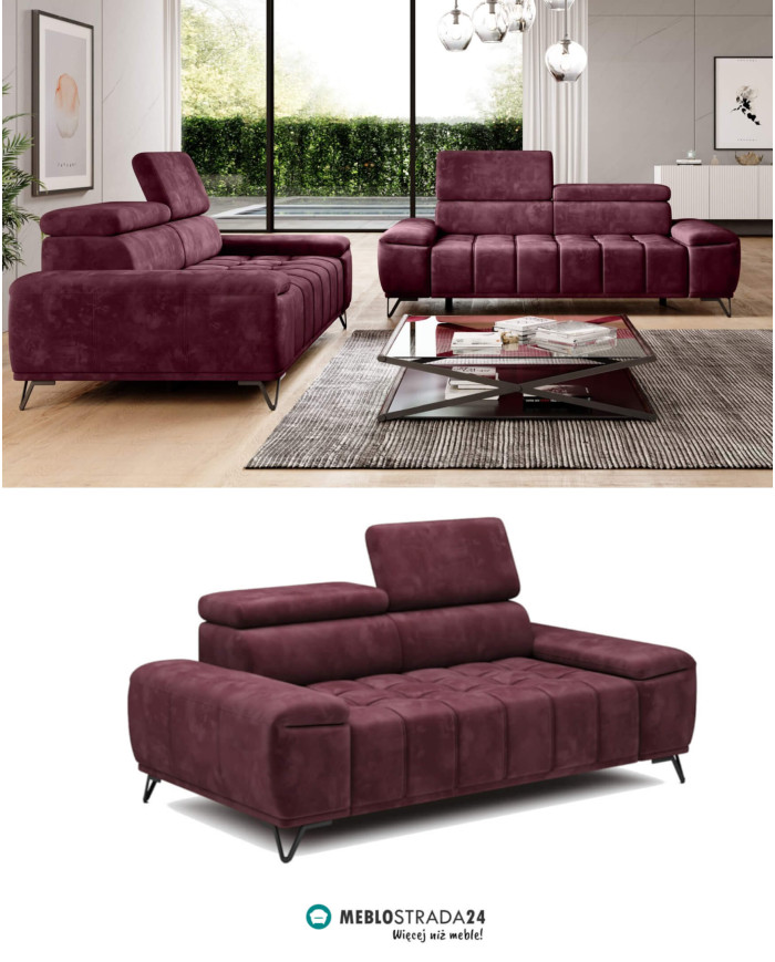 Sofa Palladio 3, regulowane zagłówki, Wersal