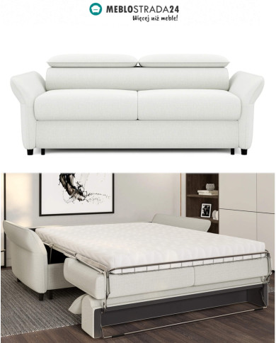 Sofa Manzo 120, włoska funkcja spania, materac, regulowane zagłówki, Wersal