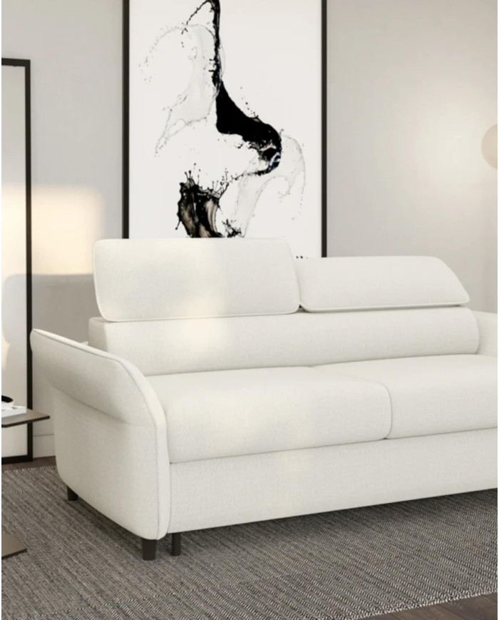 Sofa Manzo 140, włoska funkcja spania, materac, regulowane zagłówki, Wersal