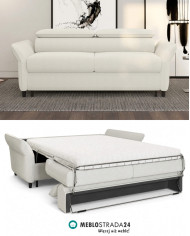 Sofa Manzo 140, włoska funkcja spania, materac, regulowane zagłówki, Wersal