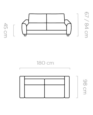 Sofa Monza 120, włoska funkcja spania, materac, Wersal