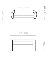 Sofa Monza 120, włoska funkcja spania, materac, Wersal